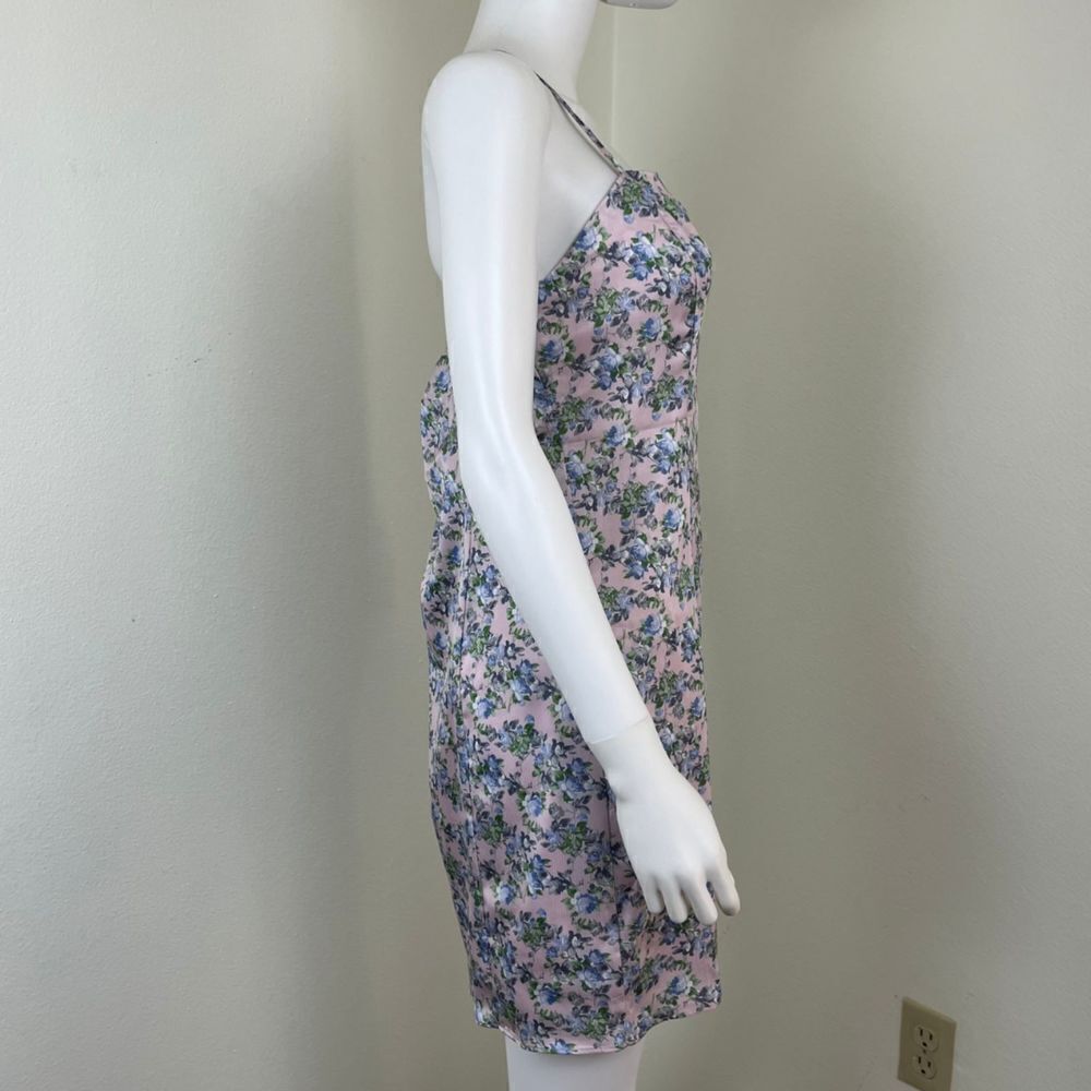 Endless Rose Woman's Size L Pink Floral Satin Mini NEW Dress Sleeveless Party - Picture 10 of 16